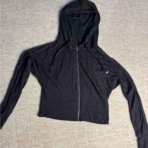 Athleta Black Women's Zip-Up Hooded Jacket